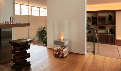 EcoSmart Fire Ghost Freestanding Bioethanol Fireplace with Glass