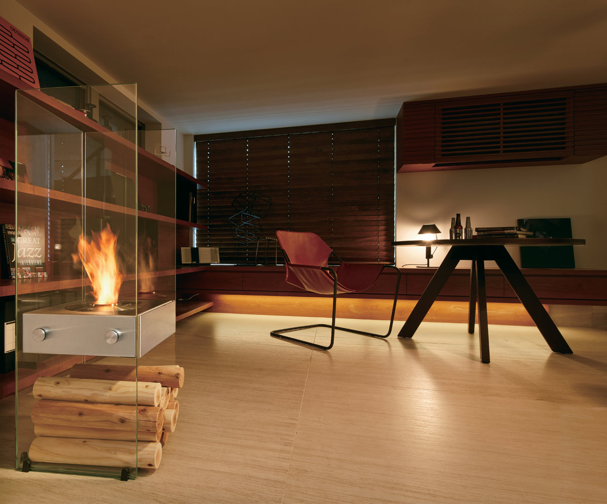 EcoSmart Fire Ghost Freestanding Bioethanol Fireplace with Glass
