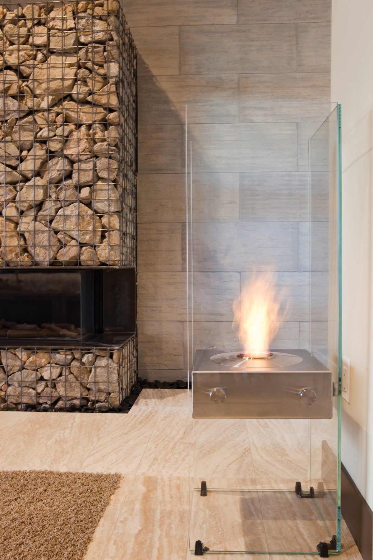 EcoSmart Fire Ghost Freestanding Bioethanol Fireplace with Glass