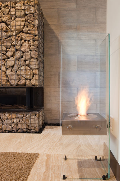 EcoSmart Fire Ghost Freestanding Bioethanol Fireplace with Glass