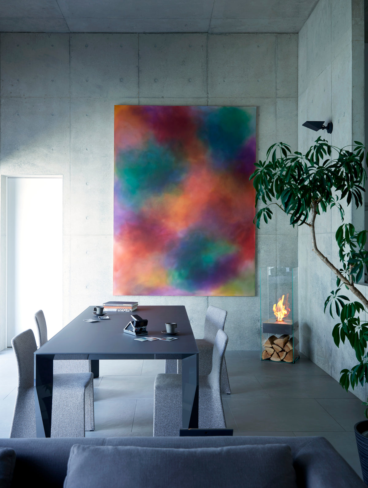 EcoSmart Fire Ghost Freestanding Bioethanol Fireplace with Glass
