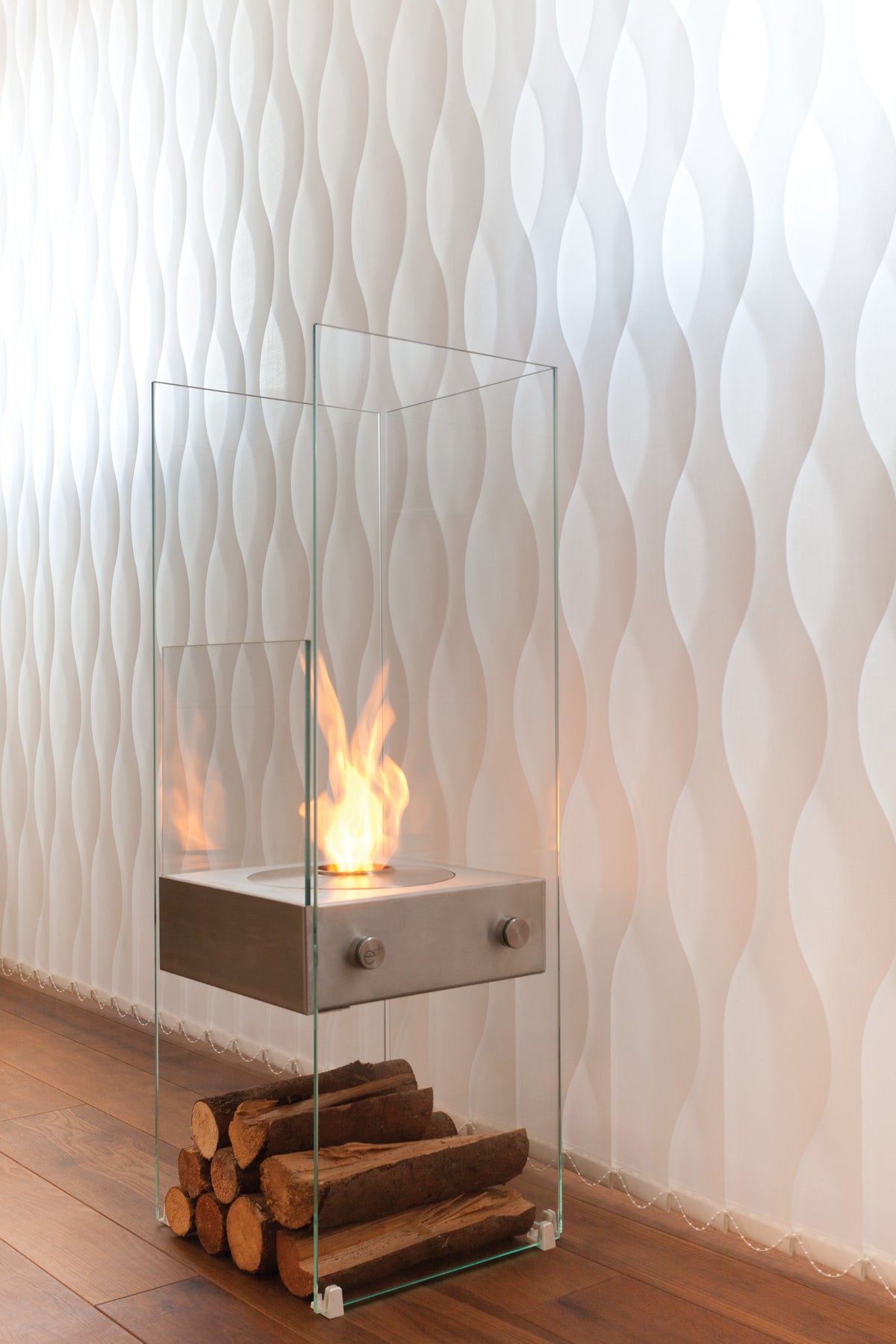 EcoSmart Fire Ghost Freestanding Bioethanol Fireplace with Glass