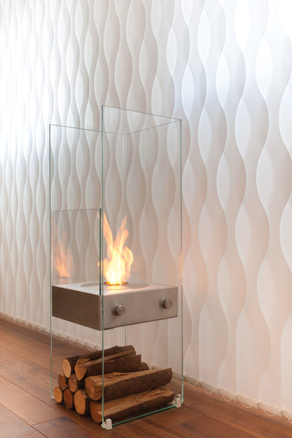 EcoSmart Fire Ghost Freestanding Bioethanol Fireplace with Glass