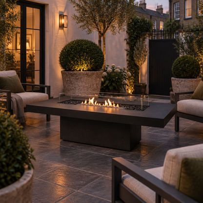 EcoSmart Fire Gin 90 Chat Fire Table with Smokeless Bioethanol Flame