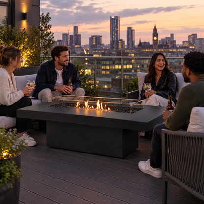 EcoSmart Fire Gin 90 Chat Fire Table with Smokeless Bioethanol Flame
