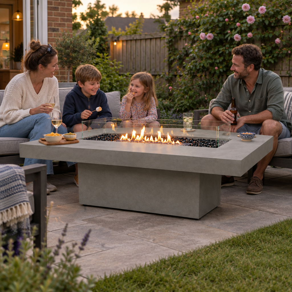 EcoSmart Fire Gin 90 Chat Fire Table with Smokeless Bioethanol Flame