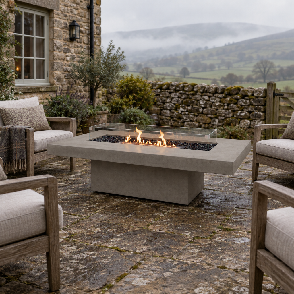 EcoSmart Fire Gin 90 Chat Fire Table with Smokeless Bioethanol Flame