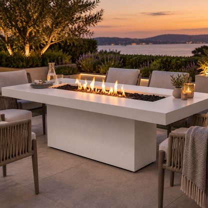 EcoSmart Gin 90 Dining Fire Pit Table with Long Lasting Flame | Bioethanol Flame & Gas Burner Options