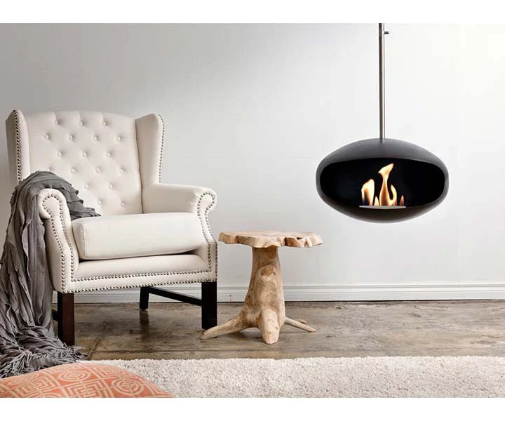 Cocoon Aeris Black Ceiling Bioethanol Fireplace