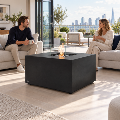 EcoSmart Chaser 38 Fire Pit Table with Smokeless Bioethanol Flame & Gas Burner Options