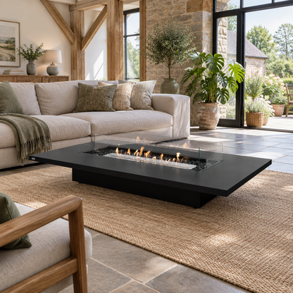 EcoSmart Daiquiri 70VL Fire Pit Table with Dual Function Design | Bioethanol Flame & Gas Burner Options