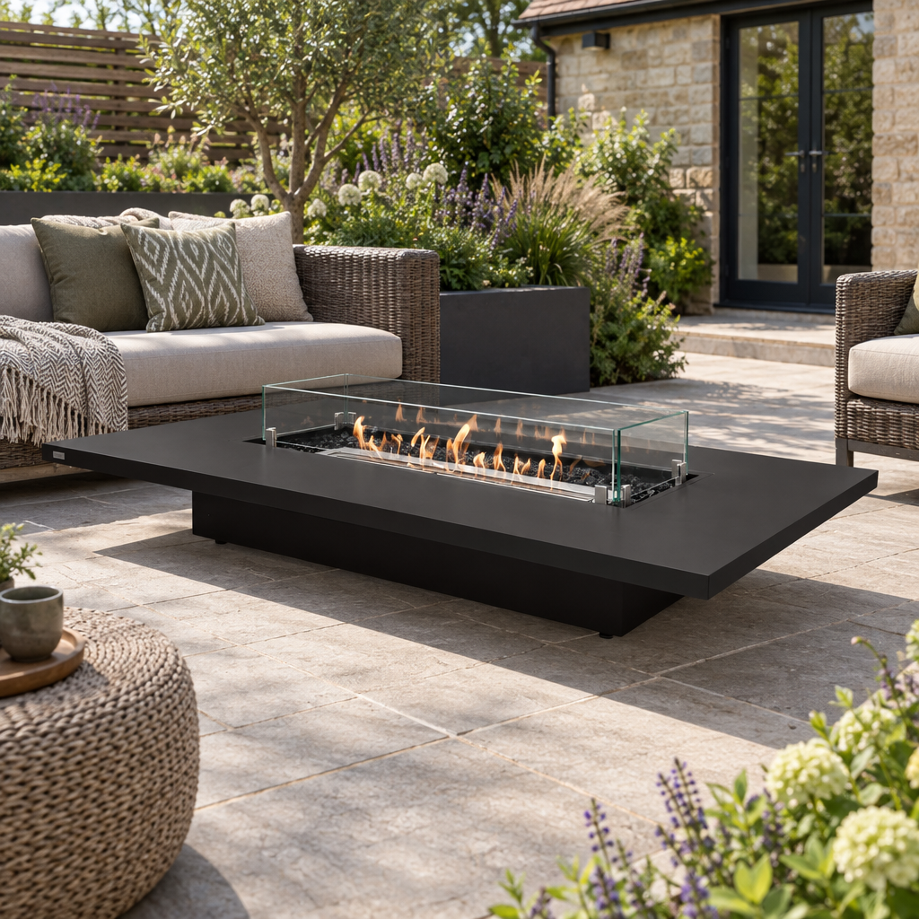 EcoSmart Daiquiri 70VL Fire Pit Table with Dual Function Design | Bioethanol Flame & Gas Burner Options
