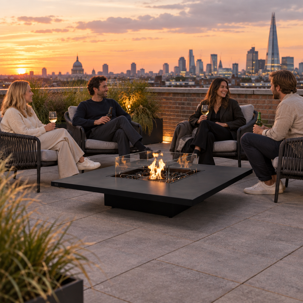 EcoSmart Fire Vertigo 50VL Bioethanol & Gas Fire Pit Table for Indoor and Outdoor Use