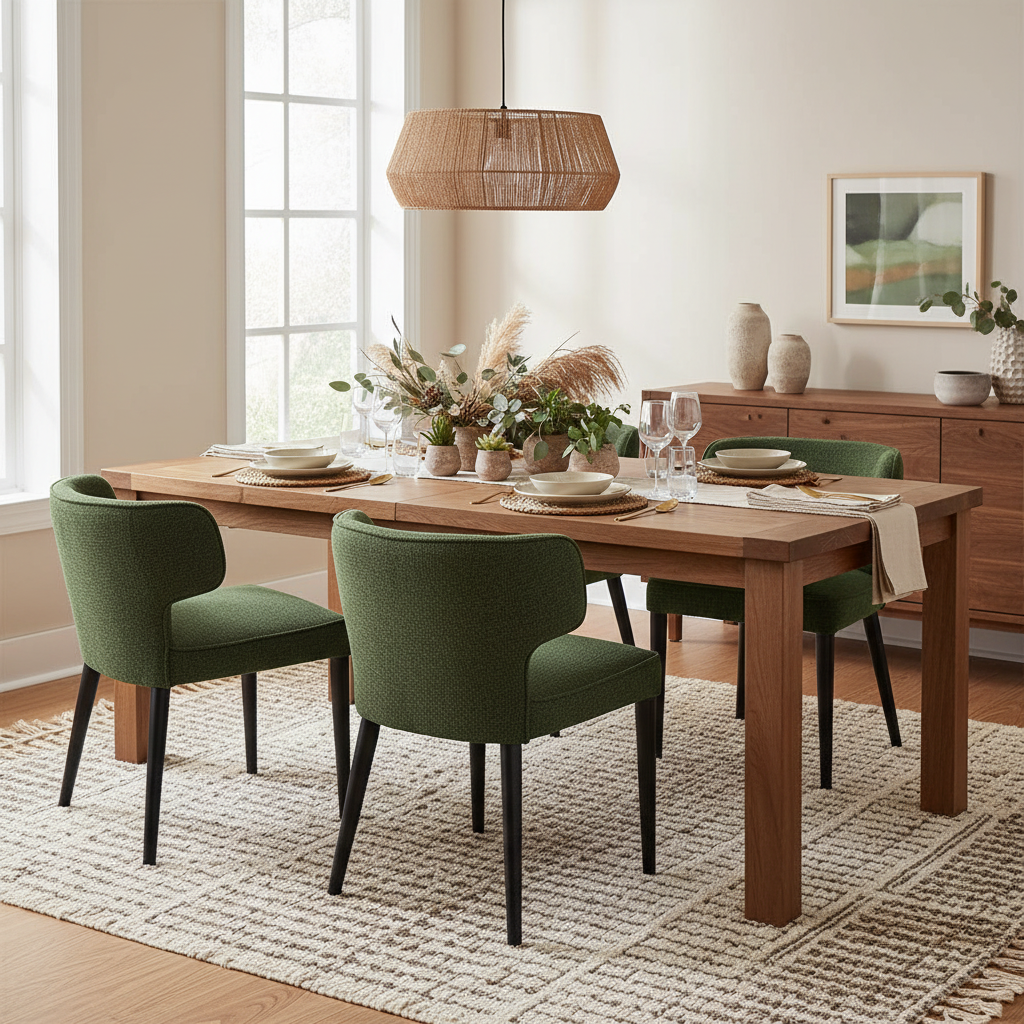 Avia Moss Dining Chair | Moss Green Upholstered Dining Seat