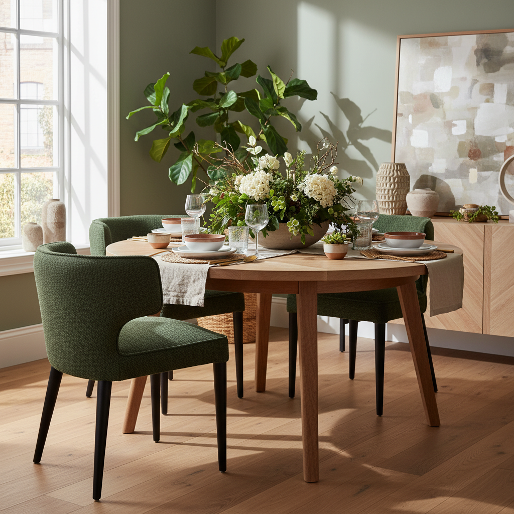 Avia Moss Dining Chair | Moss Green Upholstered Dining Seat