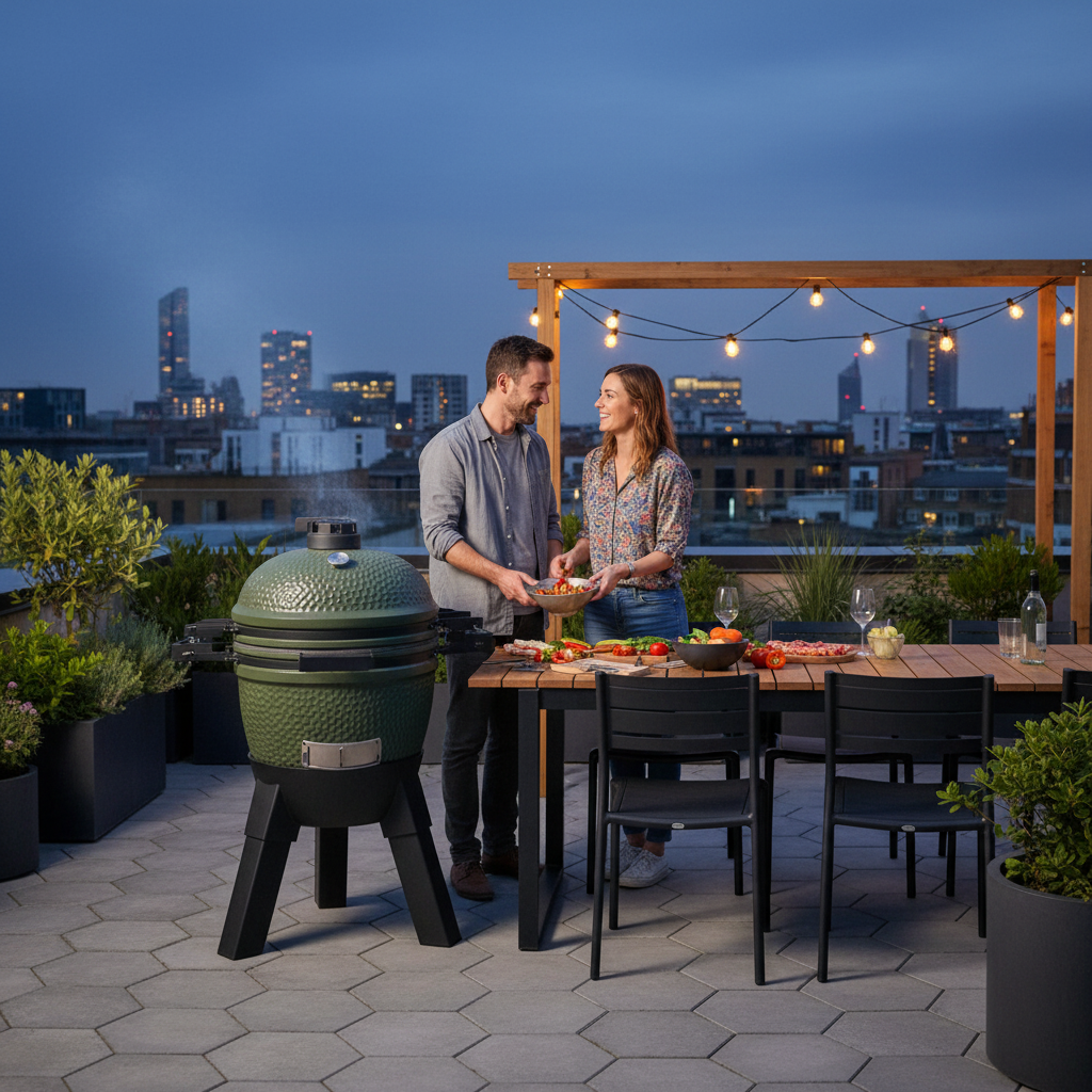 Moddern Kamado Olive Green Grill – Aluminium Base with Aluminium Legs