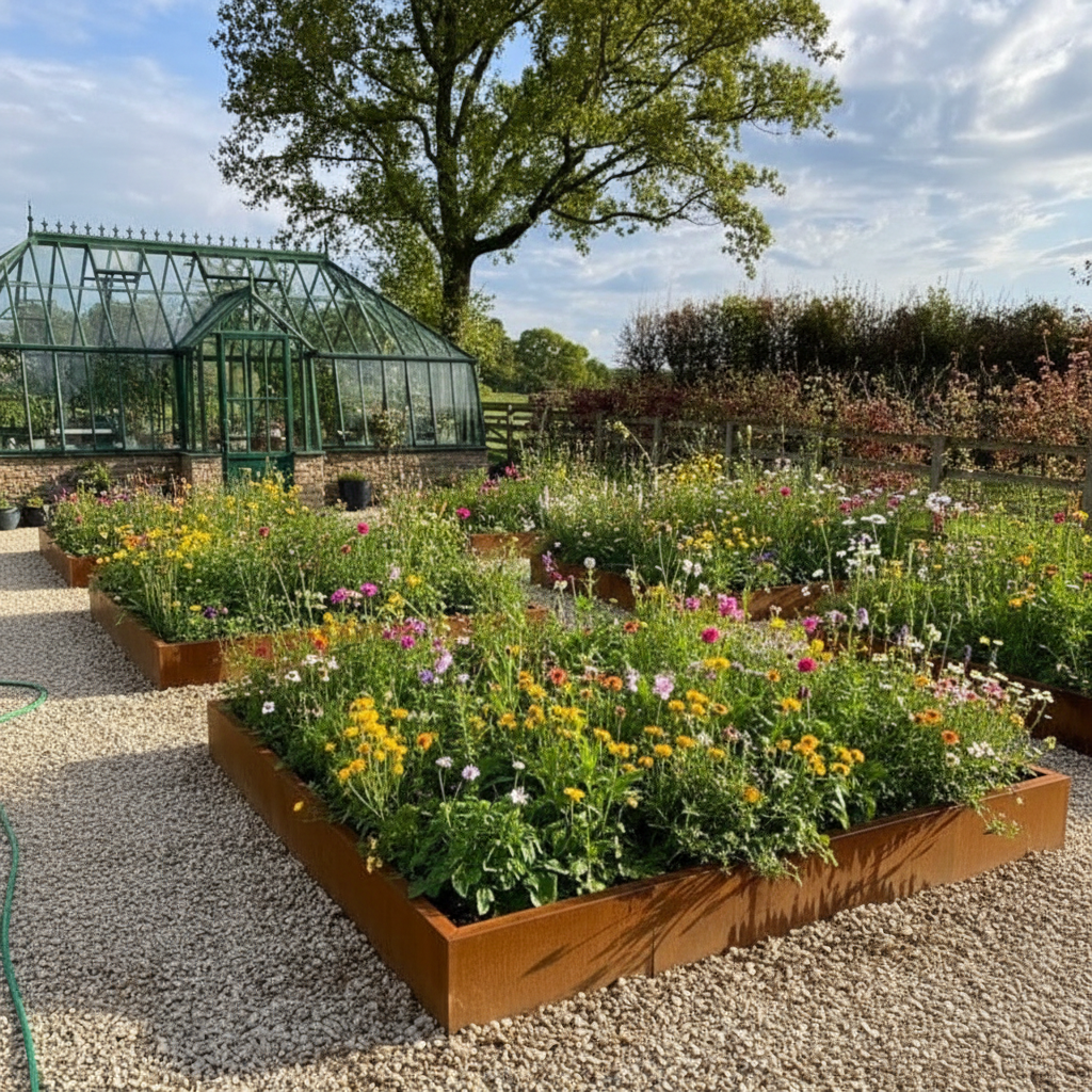 Brampton Corten Steel Straight Modular Planter