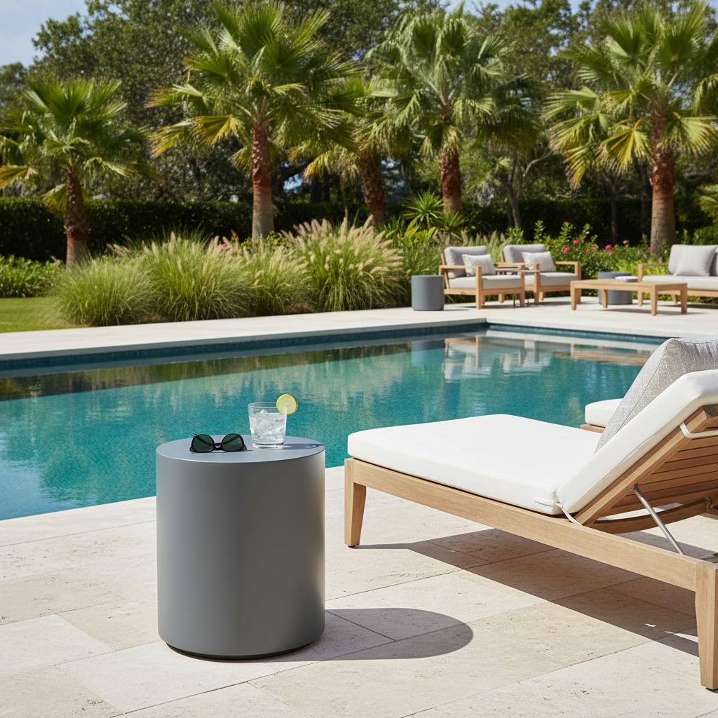 Elementi Rome Large Side Table – Slate Black Concrete, Indoor & Outdoor