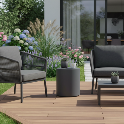 Elementi Rome Large Side Table – Slate Black Concrete, Indoor & Outdoor