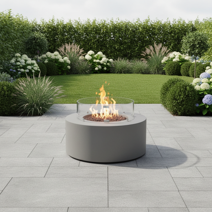 Elementi, Tramore Fire Table, Glass Fibre, Concrete Outdoor, 50,000 BTU