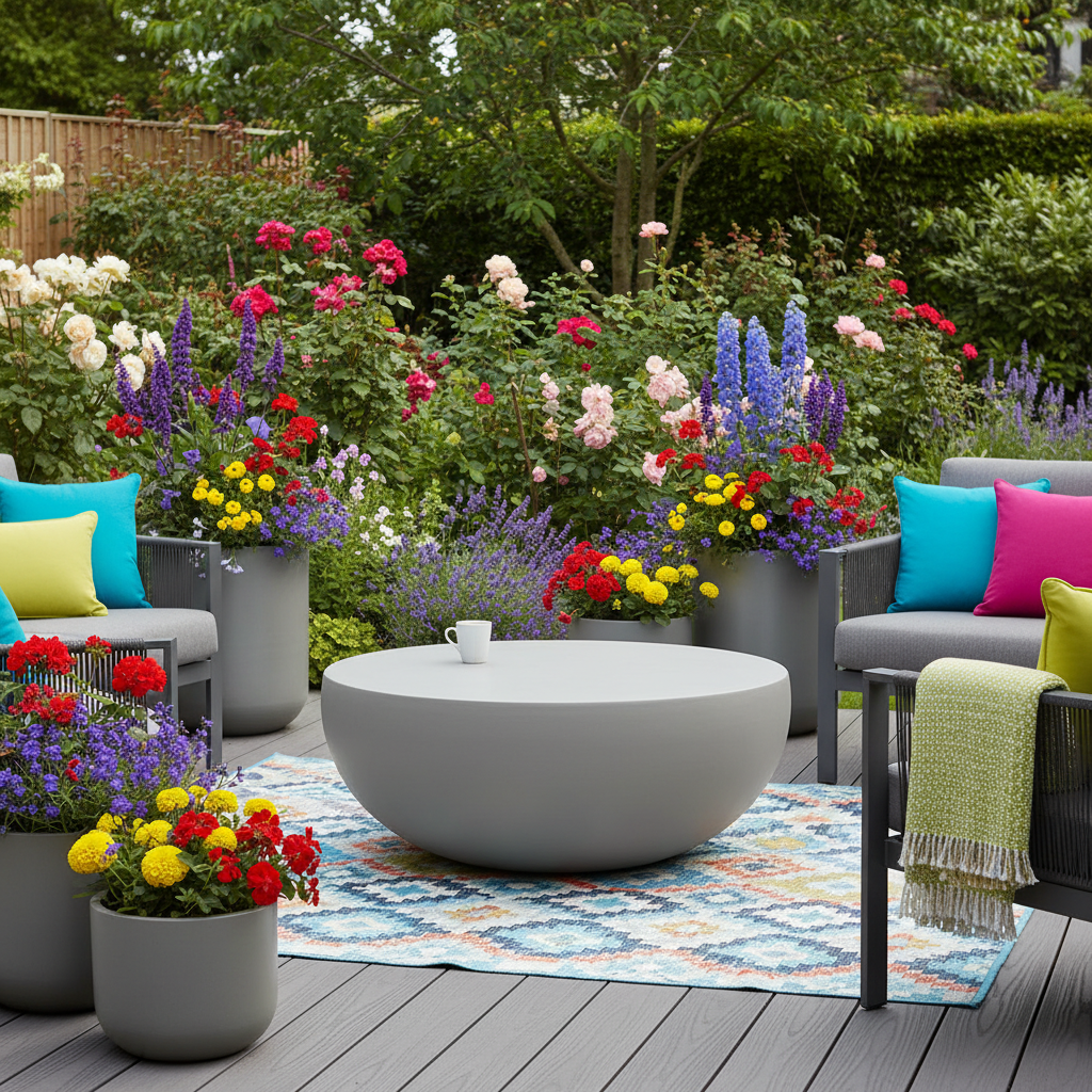 Elementi, Ikaria Cobble Coffee Table, Space Grey Outdoor/Indoor