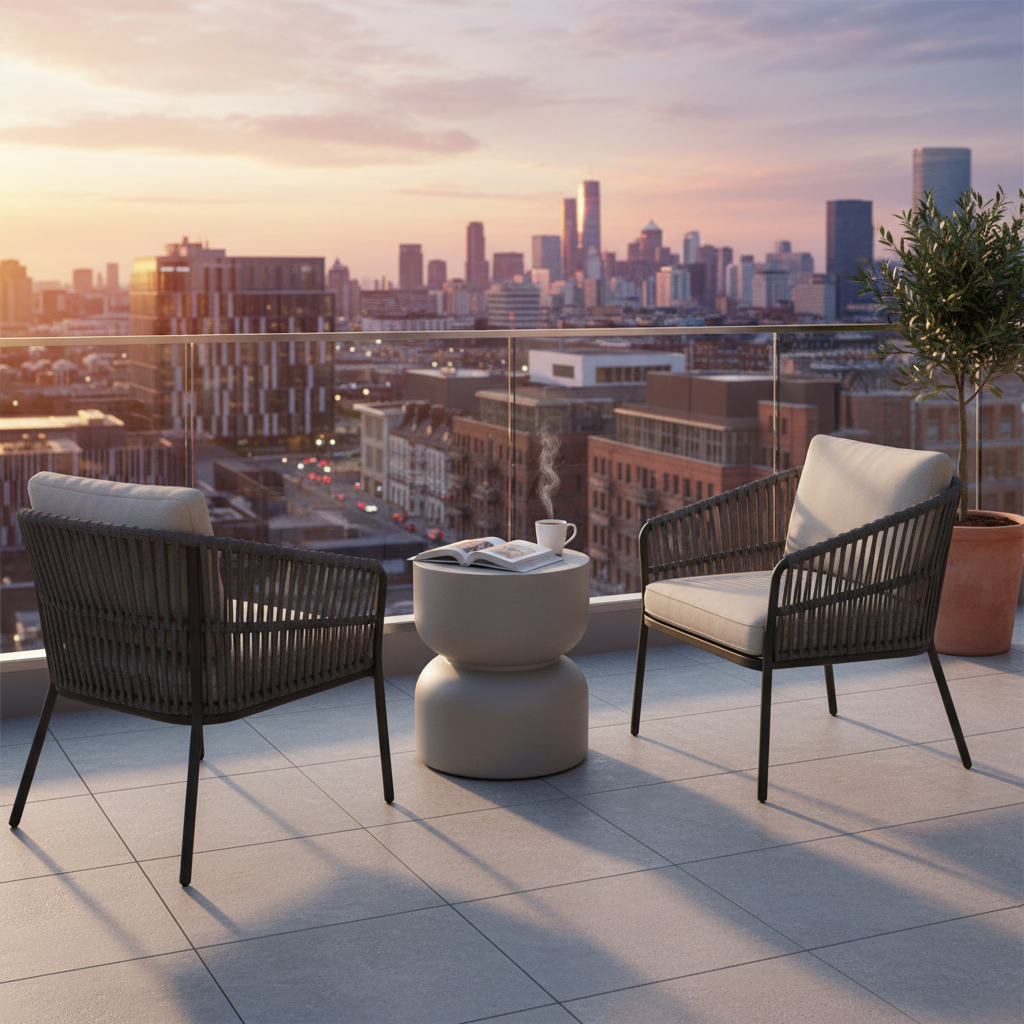 Elementi, Chronos Side Table, Space Grey Outdoor/Indoor