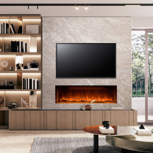 Hestia 1308 Electric Fire for Media Walls with LED Flames