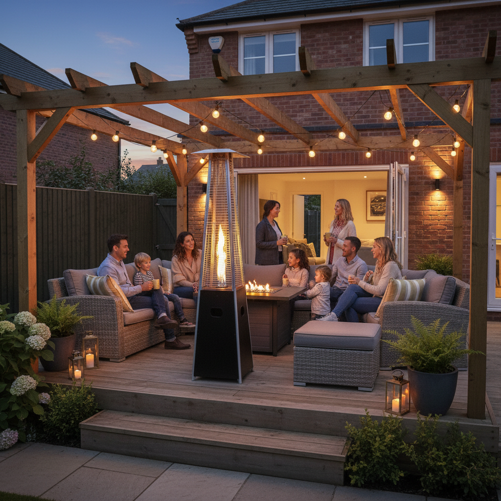 Lifestyle Tahiti 11, Pyramid Flame Gas Patio Heater, Black