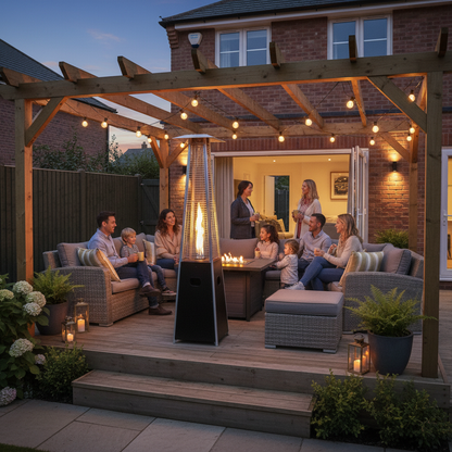 Lifestyle Tahiti 11, Pyramid Flame Gas Patio Heater, Black