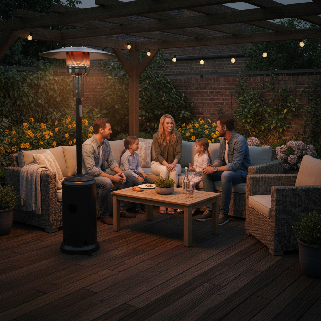Lifestyle, Tahiti 11, Pyramid Flame Gas Patio Heater, Stainless Steel