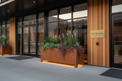 Arden – Corten Steel Trough Planter with Feet