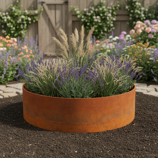 Hampton Corten Steel Bottomless Cylindrical Planter