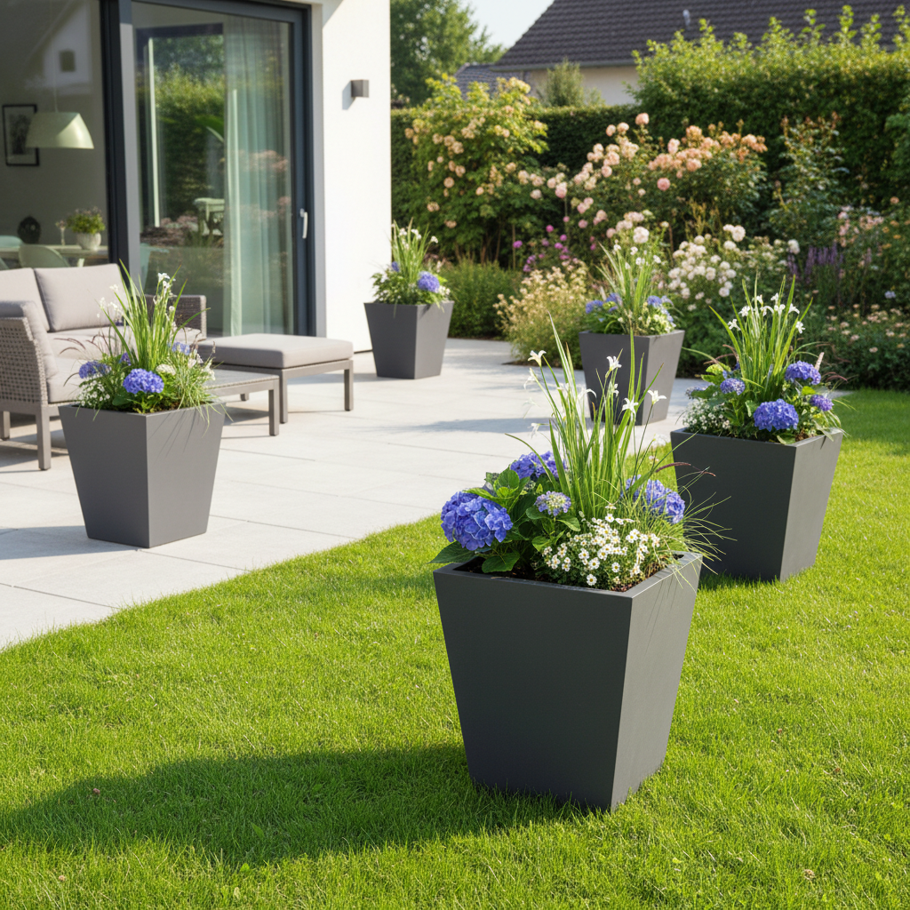 Harrogate Tapered Steel Planter Garden Planter UK