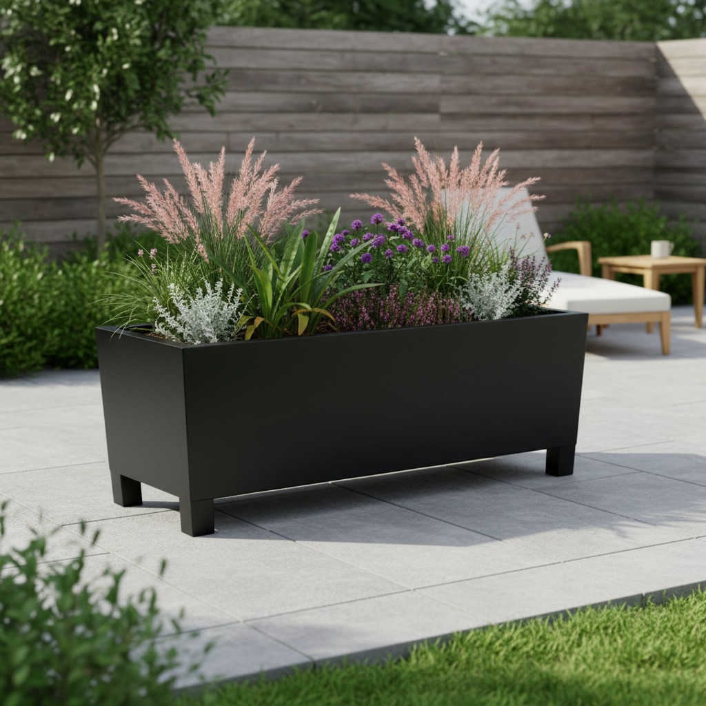 Arden Trough Planter with Feet Steel Garden Planter UK