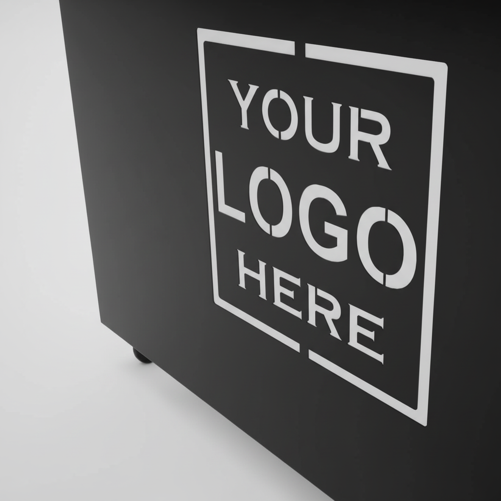 Custom Branded Cube Steel Cafe Barrier Planter