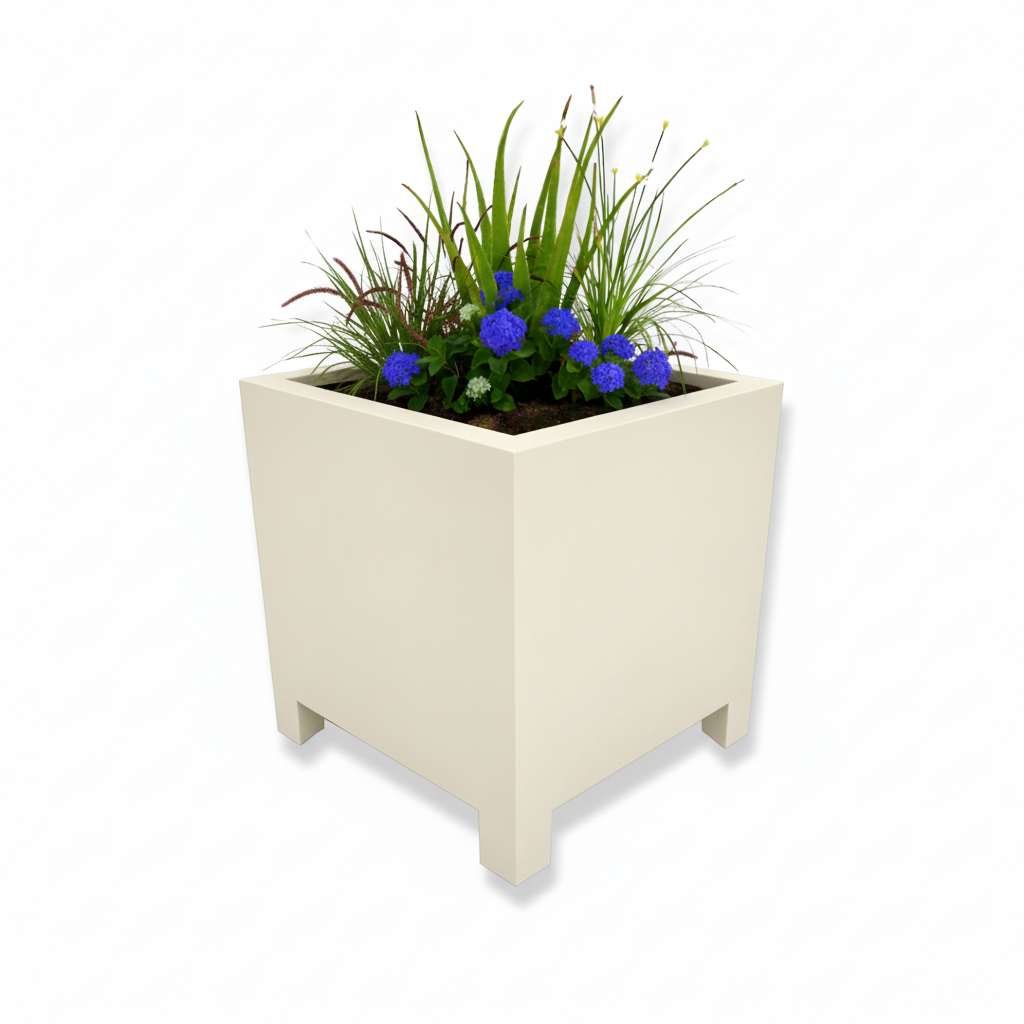 Arden Cube Planter with Feet Powder Coated Steel UK