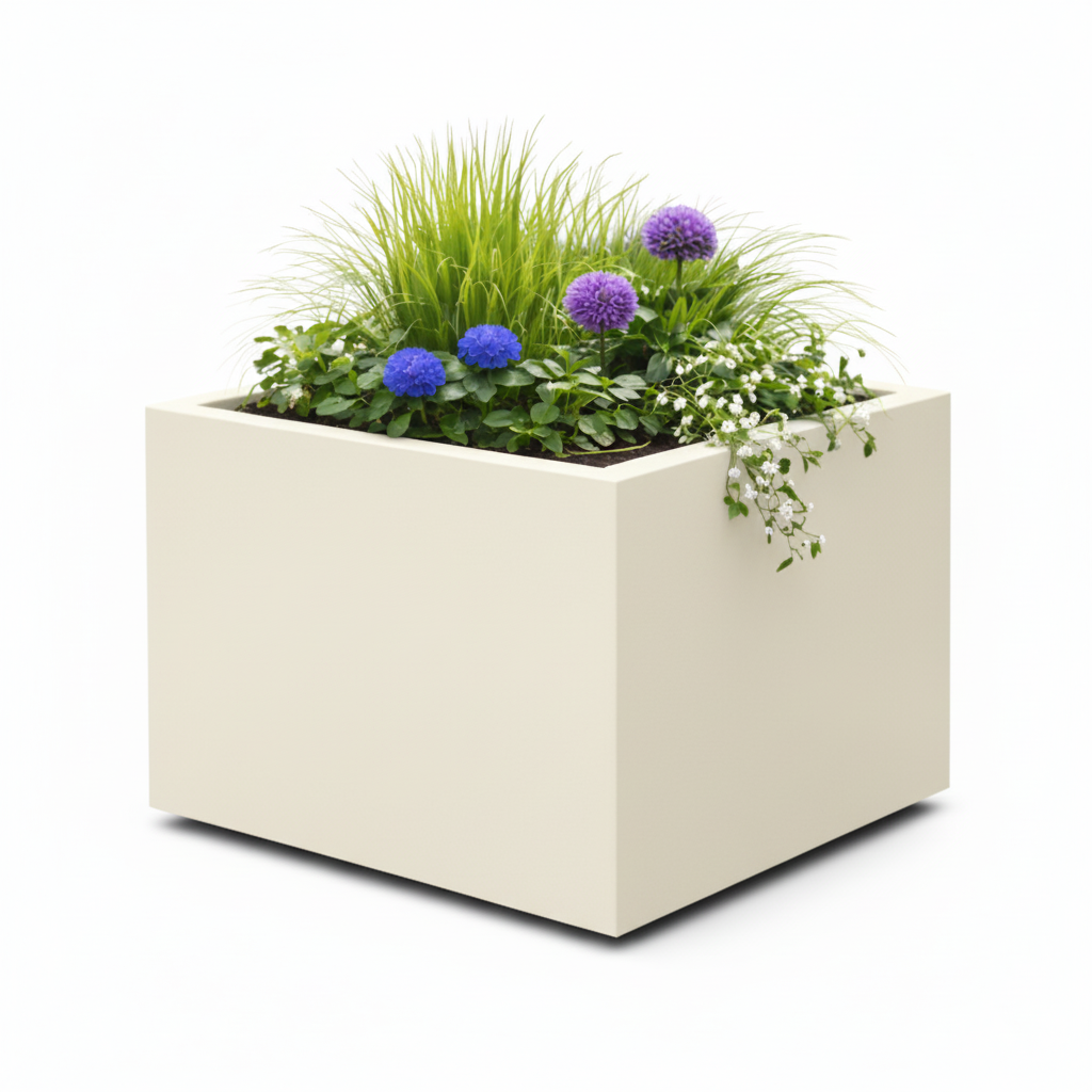 Arden Cube Planter Powder Coated Steel Garden Planter UK