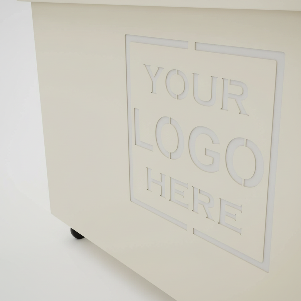 Custom Branded Cube Steel Cafe Barrier Planter
