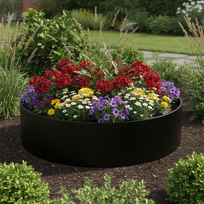 Hampton Cylindrical Steel Planter Bottomless Garden UK