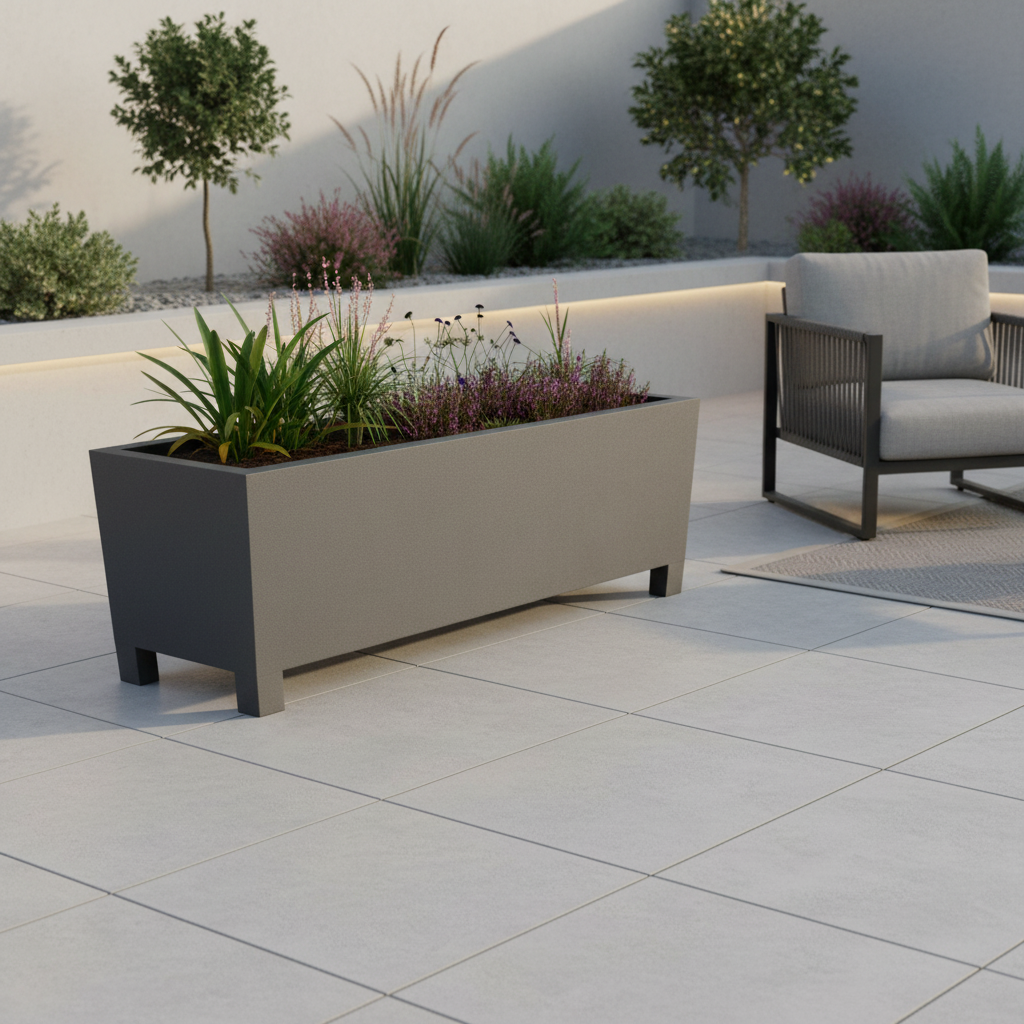 Arden Trough Planter with Feet Steel Garden Planter UK