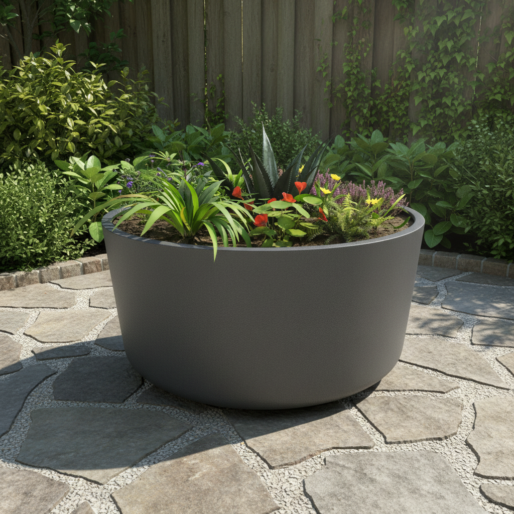 Henley Cylindrical Steel Planter Garden Planter UK