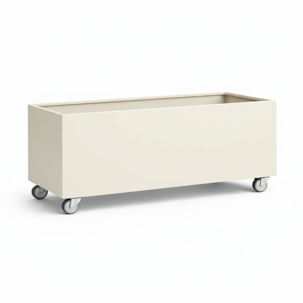 Café Trough Planter with Castors Mobile Steel Planter UK
