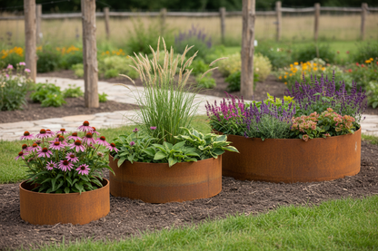Hampton Corten Steel Bottomless Cylindrical Planter