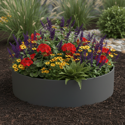 Hampton Cylindrical Steel Planter Bottomless Garden UK