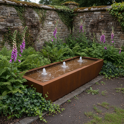 Rectangle Corten Steel Water Table – Handmade in Britain