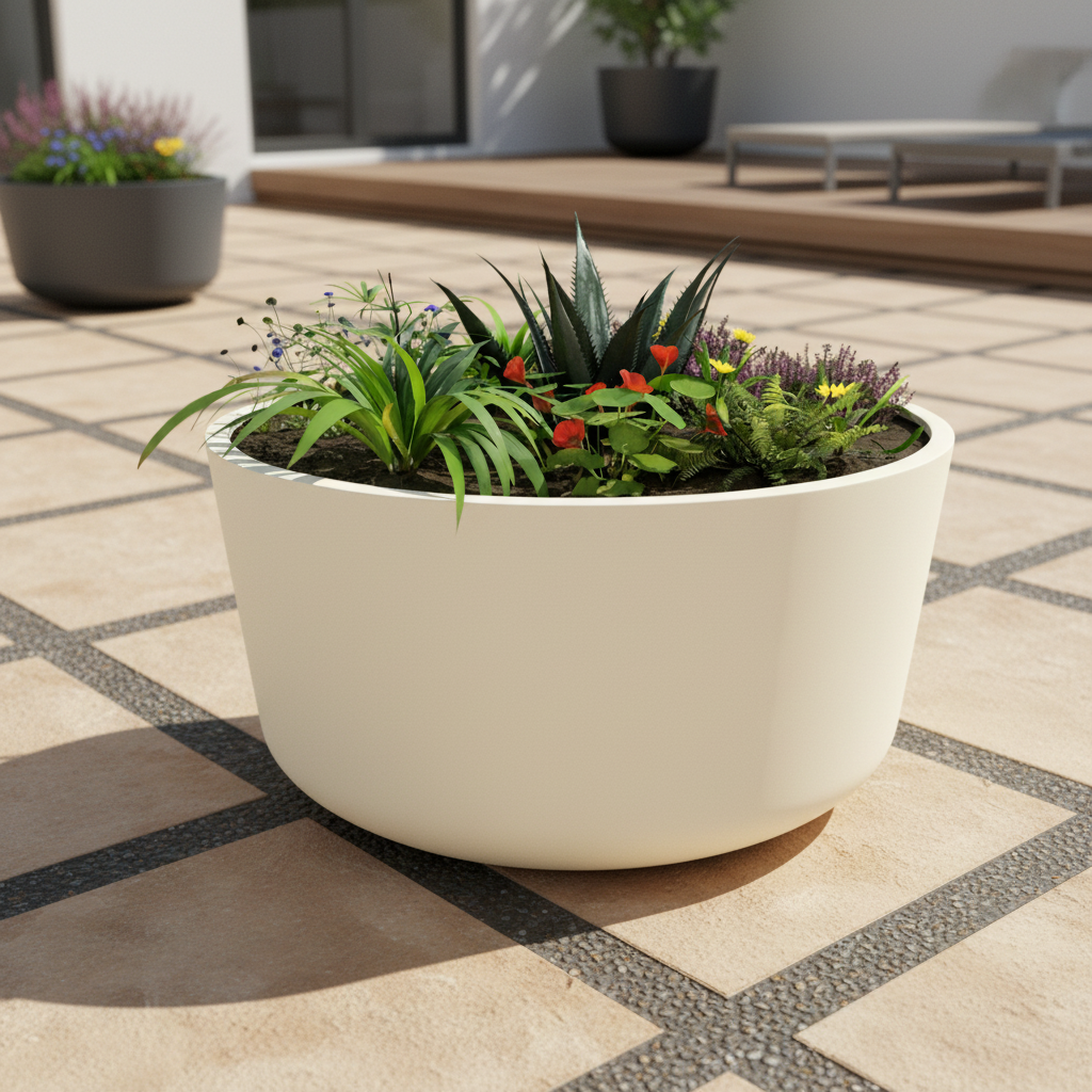 Henley Cylindrical Steel Planter Garden Planter UK