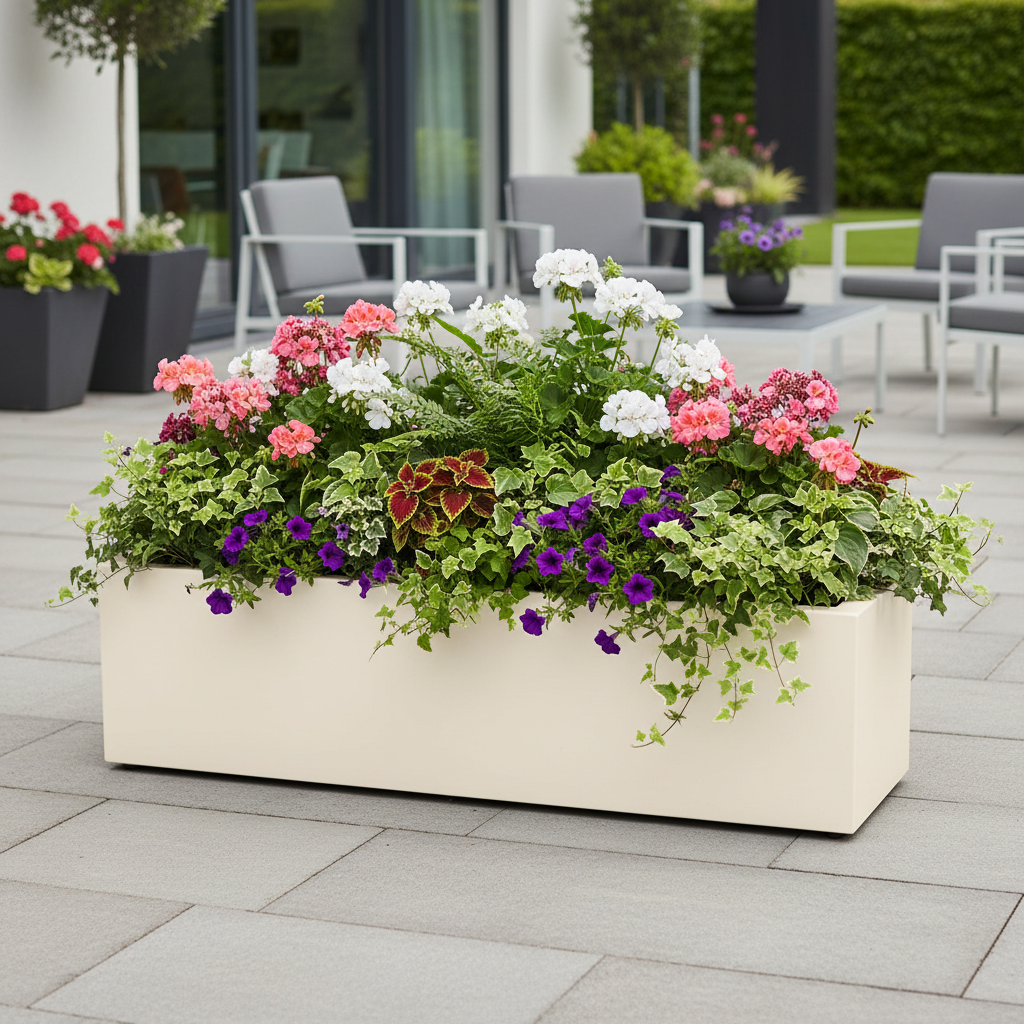 Arden Trough Planter Powder Coated Steel Handmade UK