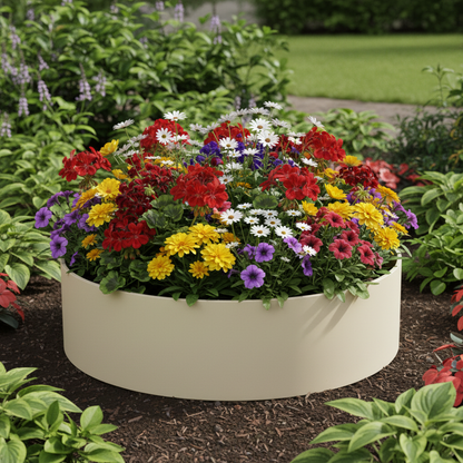 Hampton Cylindrical Steel Planter Bottomless Garden UK
