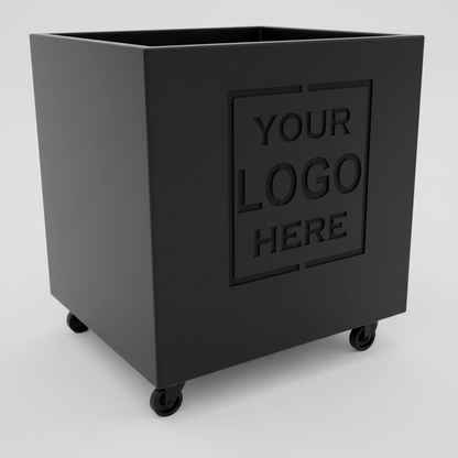 Custom Branded Cube Steel Cafe Barrier Planter