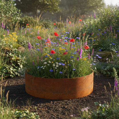Hampton Corten Steel Bottomless Cylindrical Planter